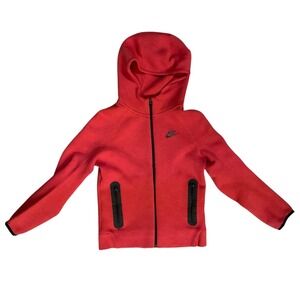 Nike Tech Fleece Full Zip Hoodie Womens Medium Red Black Sportswear Jacket